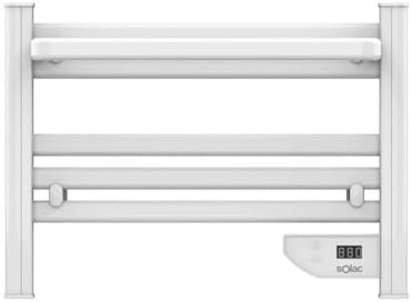 Solac - Toallero Eléctrico Tromsø | 100W Bajo Consumo | Temporizador 8h | Temperatura 5-40° | Instalación fácil (Kit Incluido) | Area de Cobertura Amplia | Aluminio Blanco | IP24 Apto para baños