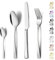 Funnydin 24 Stück Besteck Set 6 Personen, Premium-Edelstahl Besteck Set mit Gabel, Messer, Löffel, Spülmaschinenfest, Einzigartige und Elegante Silber-Look