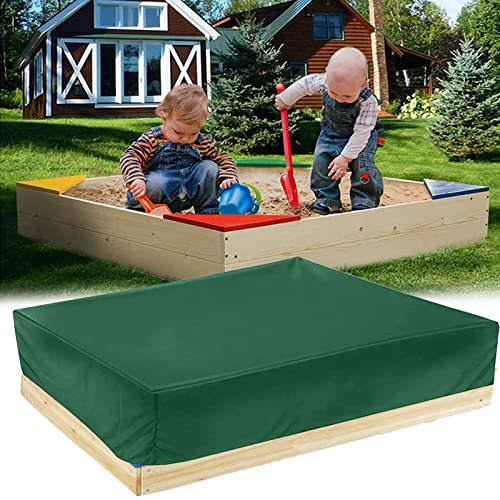 Sandkasten Abdeckung Wasserdicht 210D Oxford-Stoff Abdeckung Sandkasten Staubdicht Abdeckplane Sandkasten Sandkastenabdeckung mit Kordelzug für Sandkasten Garten (Grün, 150 * 150 * 20cm)