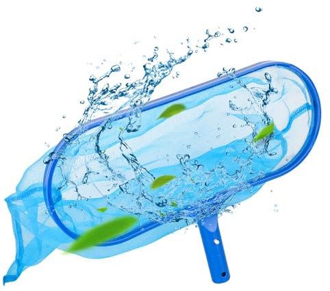 XTDMJ Poolkescher Deluxe Kescher Pool Bodenkescher mit feinmaschigen tiefen Netz, Extra Stabiler Kunststoffrahmen Poolzubehör Kescher für Pool, Teich, Outdoor
