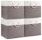 Woodluv Storage Cube Boxes Large, Set of 4 Foldable Storage Basket for Cupboards, Shelves, Closet, Set of 4, Grey, 33 x 33 x 33 cm