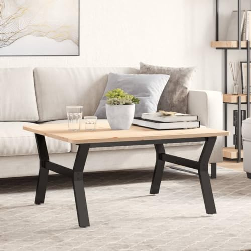 QUAHEAS Couchtisch-Gestell in Y-Form, 80x70x43 cm, Stahl Schwarz, robuste Metall-Tischbeine für DIY Möbel, langlebiges Tisch-Untergestell