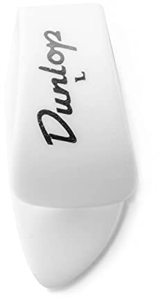 Jim Dunlop 9003R White Plastic Thumbpicks, Large, 12/Bag