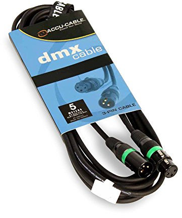 Accu Cable 5m 3 Pin DMX Cable - Black