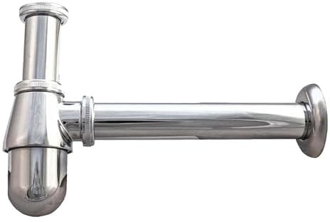 tecuro Flaschensiphon Rohrgeruchsverschluss Siphon, 1 1/4 Zoll x 32 mm für Waschbecken - Messing verchromt