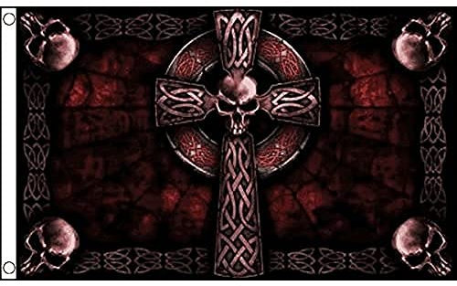 AZ FLAG - Flagge Totenkopf Mit Kreuz - 150x90 cm - Pirat Fahne 100% Polyester mit Messing-Ösen - 110g