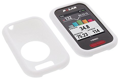 foto-kontor Tasche kompatibel mit Polar V650 Schutzhülle Silikon Case Schutz Hülle weiß