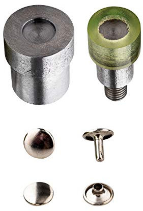 Trimming Shop Doble Tapa Remaches Ajuste Troqueles para Universal Mano Verde Máquina Prensa Bricolaje Proyectos, Artesanía en Piel, Creación Bolso, Reparación & Costura Ropa, 8mm