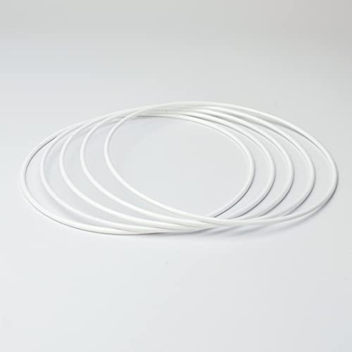 Dekondo - 10x Metallring Drahtring 100mm / 10cm für Wickeltechnik Weiß