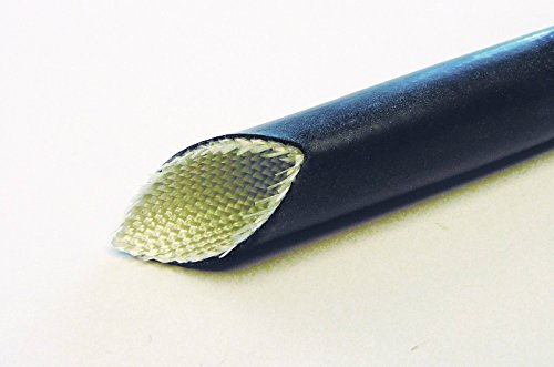 Black Vidaflex SD550 High Temperature Silicone Coated Fibreglass Fire Heat Shield Braid Sleeving 8mm -1m