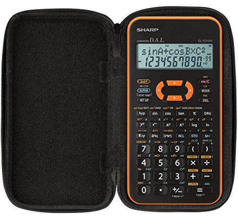 CalcCase Original Schutztasche Schutzhülle für Taschenrechner Sharp EL-531XH YR, robuste + schmutzabweisende Oberfläche, edle Schützhülle mit Reißverschluss