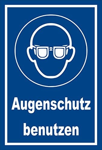 Melis-Folienwerkstatt Aufkleber - Gebots-Zeichen - Augen-Schutz benutzen - entspr. DIN ISO 7010 / ASR A1.3 – 30x20cm – S00361-008-E +++ in 20 Varianten erhältlich