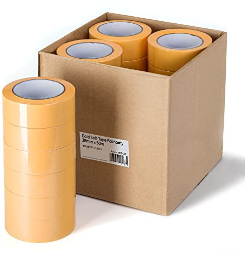 Colorus 24 x Goldband Klebeband 38mm x 50m | Malerband Abdeckband | 1x Karton Klebeband Maler UV beständig | Malerkrepp 38mm Abklebeband Maler Lackiererband | Malerbedarf, Werkzeuge & Tapeten