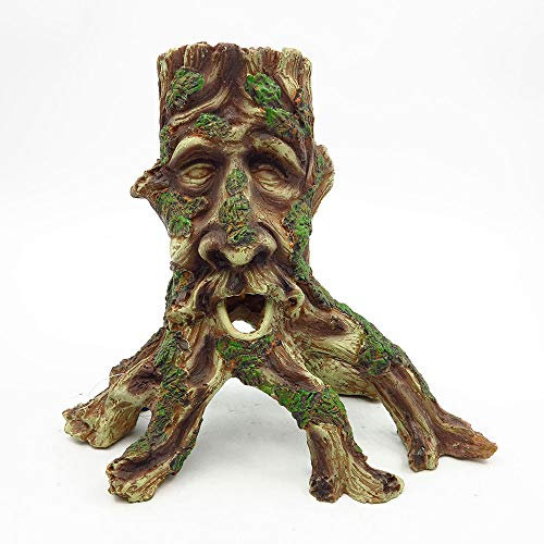 Aquatic Planet Smiling Tree Stump Face Wood Aquarium Fish Tank Ornament Decoration