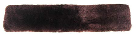 Merauno Lammfell Nasenriemenschoner Genickschoner mit Klettband Pferde Nasenschoner für Halfter Trensenzaum Kopfstück Zaumzeug aus echtem Schaffell Natur Schwarz Braun, 2 Sizes (32cm, Braun)