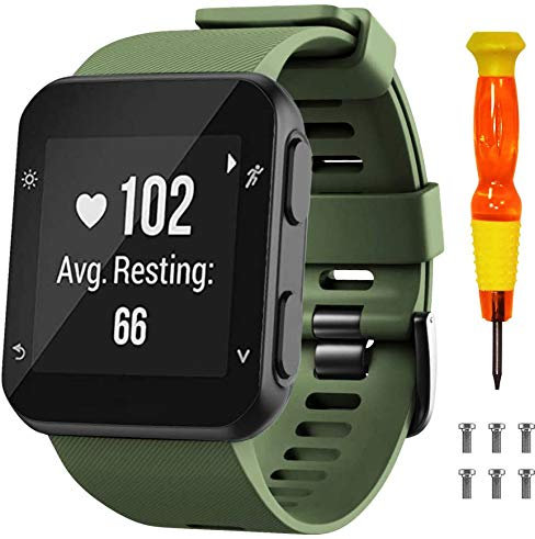 NotoCity Compatibile con Garmin Forerunner 35 Cinturino di Ricambio Garmin Braccialetto in Silicone Unisex (Verde militare)