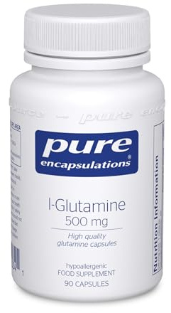 Pure Encapsulations L-Glutamine 500mg, 90 Capsules | Free-Form Amino Acid for Muscle & Gut Cells, 500mg Pure L-Glutamine, Hypoallergenic Free-From Formula