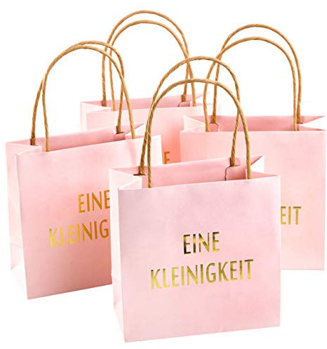 Logbuch-Verlag 4 kleine gold rosa Geschenktüten Geburtstag Babyparty Mädchen Geschenkverpackung Papiertüte pink gold 16 x 16 cm