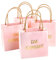 Logbuch-Verlag 4 kleine gold rosa Geschenktüten Geburtstag Babyparty Mädchen Geschenkverpackung Papiertüte pink gold 16 x 16 cm