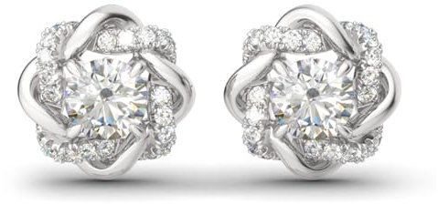 Jeulia Blume Ohrringen Drei Farben von Ohrringen 925 Sterling Silber Kissenschliff Zirkonia Ohrstecker für Frauen Mädchen (Silber)