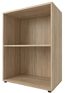 möbelando Regal Bücherregal Standregal Holzregal Beistellregal Ablageregal Büro Trio 2 Sonoma/Eiche