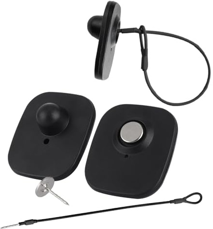 1000 Stück harte Kleidung Sicherheitsanhänger 8,2 MHz RF Frequenz, Checkpoint Sicherheit mit 1000 Pins und 100 Stück extra Kabel kompatibel mit RF 8,2 MHz EAS System