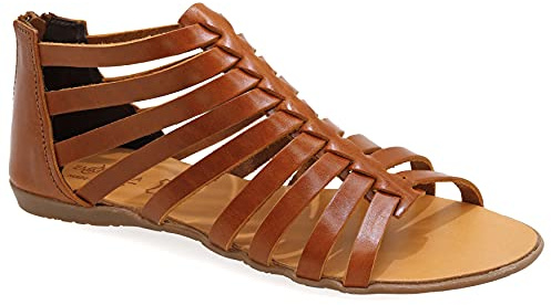 Emmanuela Sandali alti in stile greco antico, sandali gladiatori fatti a mano in pelle, sandali con dita aperta e cerniera sul retro dell'albero