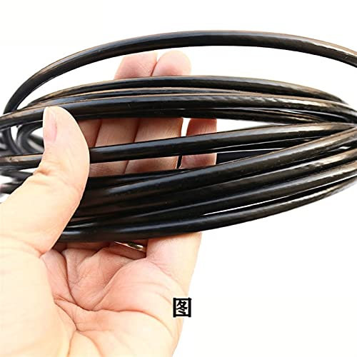 Alambre galvanizado para jardín, 1 unids Green/Red/Negro Colorido PVC Acero inoxidable Acero inoxidable 304 Caja de alambre de 1-6 mm Diámetro Cable con férulas (Color : BLACK, Length : 50m)