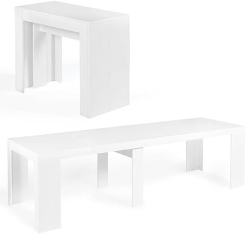 IDMarket - Konsolentisch, ausziehbar, Orlando für 14 Personen, 300 cm, Holz, weiß