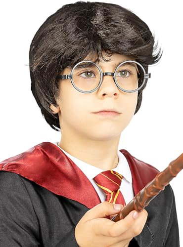 Funidelia | Harry Potter Perücke für Jungen Zauberer, Gryffindor, Hogwarts - Zubehör für Kinder, Zubehör für Kostüm - Braun