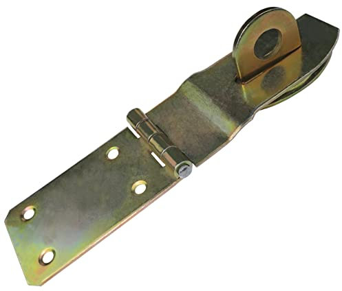 AERZETIX - C58789 - Charnière de verrouillage avec oeillet à cadenas 103x70x45x2 mm - moraillon fermoir loquet de porte, volet, cave, grenier - en acier zingué jaune - fermeture de coffret caisse