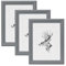 WOLTU Bilderrahmen 20x30cm 3er Set Fotorahmen Holzrahmen mit Passepartout, zum vertikalen oder horizontalen Aufhängen/Aufstellen, Posterrahmen Collage Wanddeko, Grau