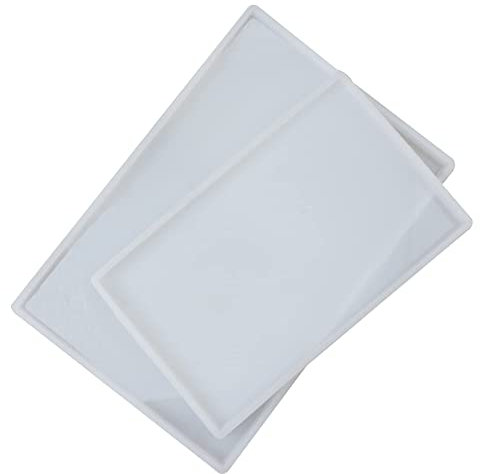 Woohome Große Silikonharz-Tablett-Form, 20 x 29 cm, rechteckige Platte, Epoxidharz-Gussform für DIY-Tablett, Servierbrett, Untersetzer, Heimdekoration