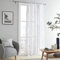 Fusion - Single Net Curtain for Windows W55 x L72 (140 x 182cm) - Voile Curtain for Bedroom/Living Room - Leaf/Fern Net Curtain - Matteo Collection, Grey