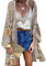 CheChury Copricostumi da Bagno Donna Chiffon Cardigan Stampa Floreale Kimono Boho Cardigan Mantelle Copricostume Boho Camicetta Spiaggia Bikini Coprire Abiti Estiva Top Cover Up Sexy Bikini Cover up