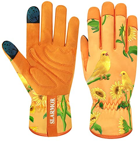 SLARMOR-Gartenhandschuhe-Damen, Mikrofaser-Material mit Touchscreen-Funktion, ideal-für-Gartenarbeit, Reinigung, Camping & Landschaftsgestaltung, perfektes Garten Geschenk für Frauen