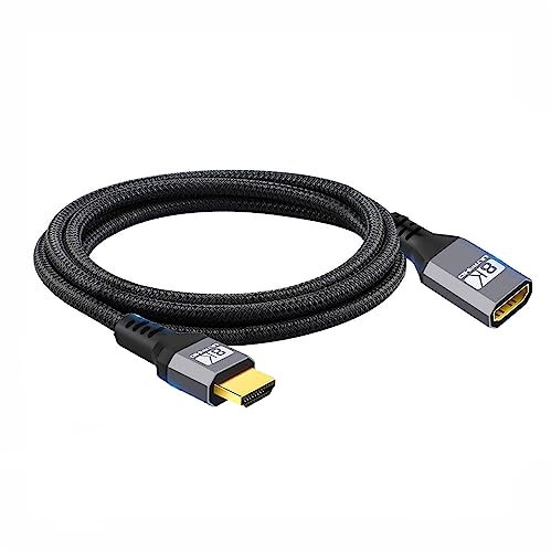 cablecc Cavo di prolunga HDMI 2.1 maschio a femmina, 8 K, 60 Hz/4K, 120 Hz, 48 GB, con audio 3D HDMI-Ultra-HD, compatibilità 50 cm