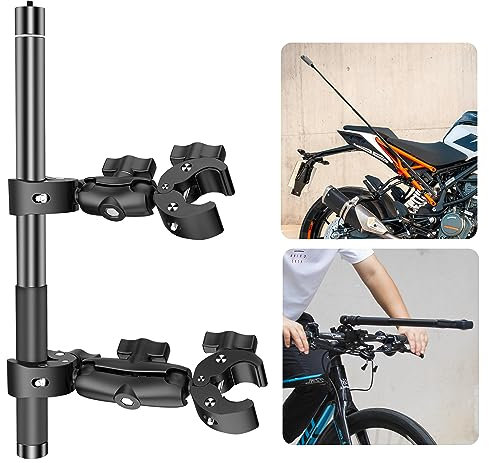 Taisioner Motorcycle Bike Handlebar Double clamp Mount and 67”Invisible Selfie Stick Insta 360 Motorcycle Mount Kit for X5/X4/X3/X2/XONE/GO2/3 Action Camera
