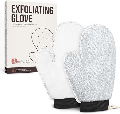 ZOMCHI 2er-Pack Tiefenpeeling-Handschuhe mit Dual-Textur, Massage-Körperpeeling-Handschuhe für das Spa zu Hause, Peeling-Handschuh zur Entfernung abgestorbener Haut (sanft + weich)