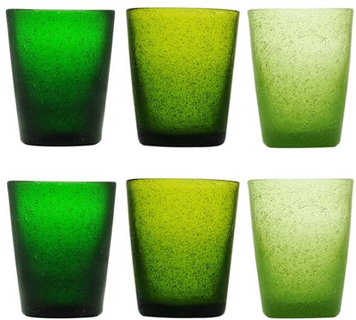 Memento Set 6 bicchieri acqua in pasta di vetro 300cc (Grass)