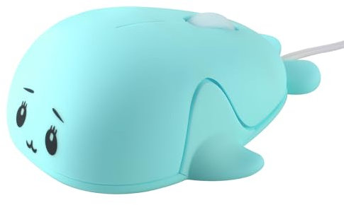 Souris filaire, jolie souris en forme de petit dauphin, souris optique à faible bruit, souris de voyage portable sans fil légère pour PC/Mac/ordinateur portable, cadeau pour enfants et filles (bleu)