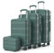 NUMADA - Kofferset 4 Stück Upfly T10 ABS. Handgepäck Koffer 55x40x20, Mittlerer Koffer 60L, Koffer Groß 78L und kulturbeutel. Gepäck-Sets Sicher und widerstandsfähig | Grün