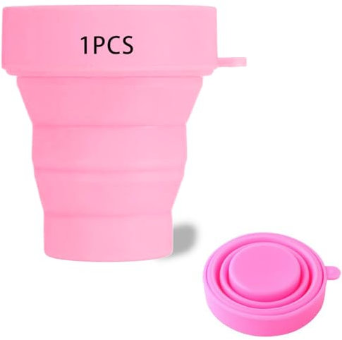 Vaso plegable de silicona, taza de viaje plegable, taza de agua portátil,1 piezas de viaje plegable de silicona para viajes de camping, senderismo y trabajo (170 ml)