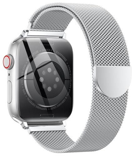 OULUOQI Ersatzarmband Kompatibel mit Apple Watch Armband 41mm 40mm 38mm 46mm 45mm 44mm 42mm Damen Herren, Einstellbar Metall Armbänder aus Edelstahl für iWatch Series Se Ultra 10 9 8 7 6 5 4 3 2 1