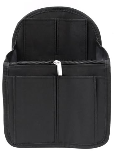 ZONADAH -Taschen Organizer 20x28x12cm Rucksack Organizer Einsatz Liner Nylon -Tasche im Beutel Organizer Faltbares Umhängetaschen Organizer für Männer und Frauen Schwarz
