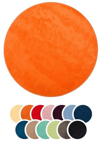 liebling Badteppich, 100% Polyester - Mikrofaser, Serie Santos, Ø 110 cm,1500 g/m², 30 Grad waschbar, Farbe: Terra