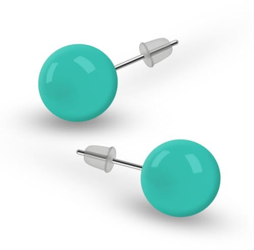 Soul-Cats runde Kugel Ohrstecker Ohrringe in der Farbe türkis