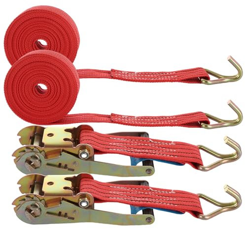 SHUESS 2er Spanngurte mit Ratsche und Haken 6M x 50MM Spanngurt CE Zertifiziert – Zurrgurte mit Ratsche mit Haken und Stahlratsche – Spanngurt 50mm für Autotransport Motorrad Fahrrad Möbel Sicherung