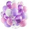 Luftballons Lila Rosa Weiß, 60 Stück 12 Zoll Lila Rosa Weiß Latex Luftballons Metallic Lila Luftballons mit Konfetti Party Ballons, Party Luftballon für Geburtstag Hochzeit Babyparty Dekoration