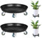 Fiita Heavy Duty Plant Caddy 16Inch 2 Pack Heavy Duty Plant Dolly with Wheels Metal Rolling Plant Stand with Casters Planter Caddy Roller Base Carry Potted Tree Flower Pot for Indoor Outdoor Black